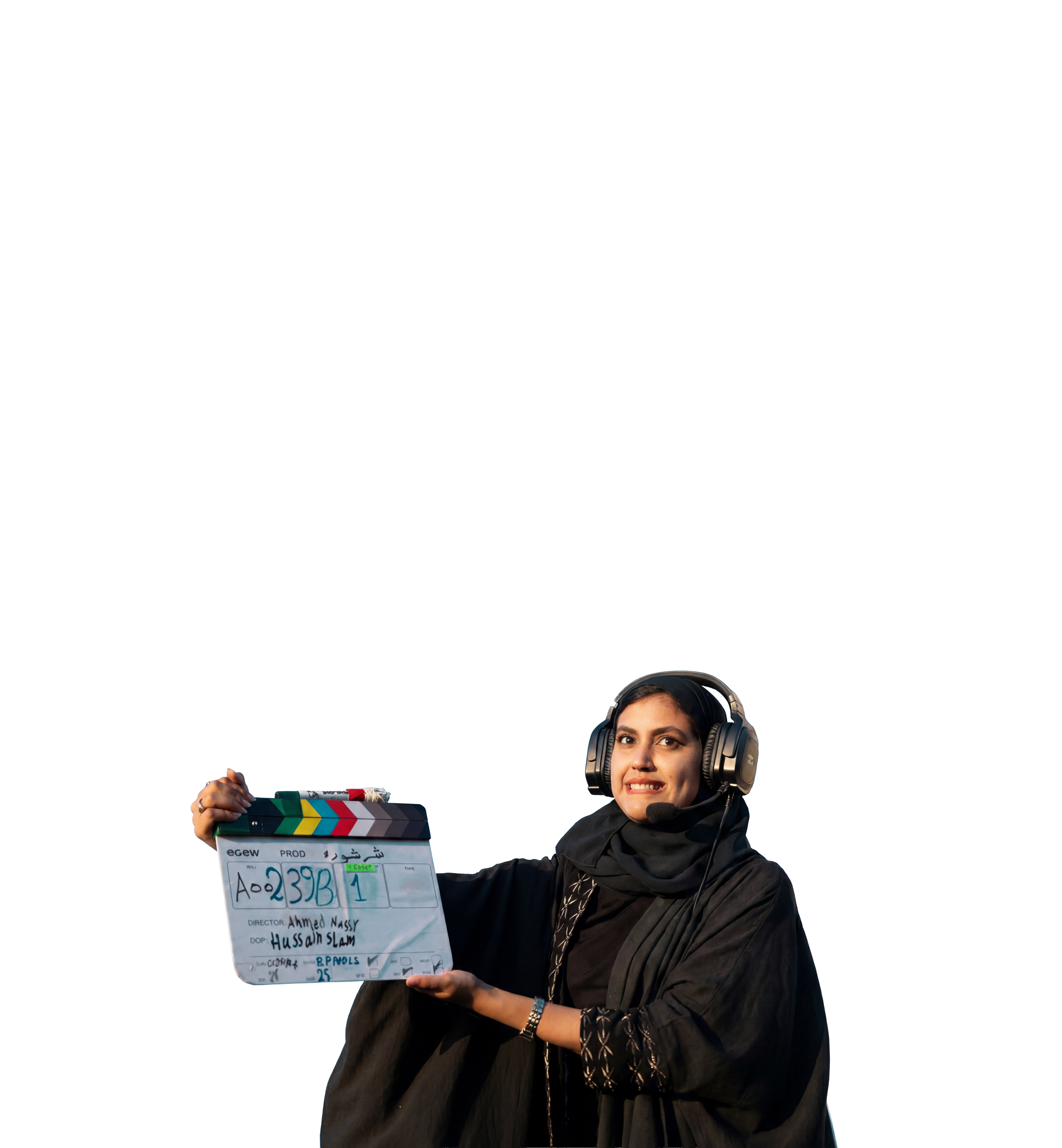 مساعدة إخراج تحمل الكلاكيت